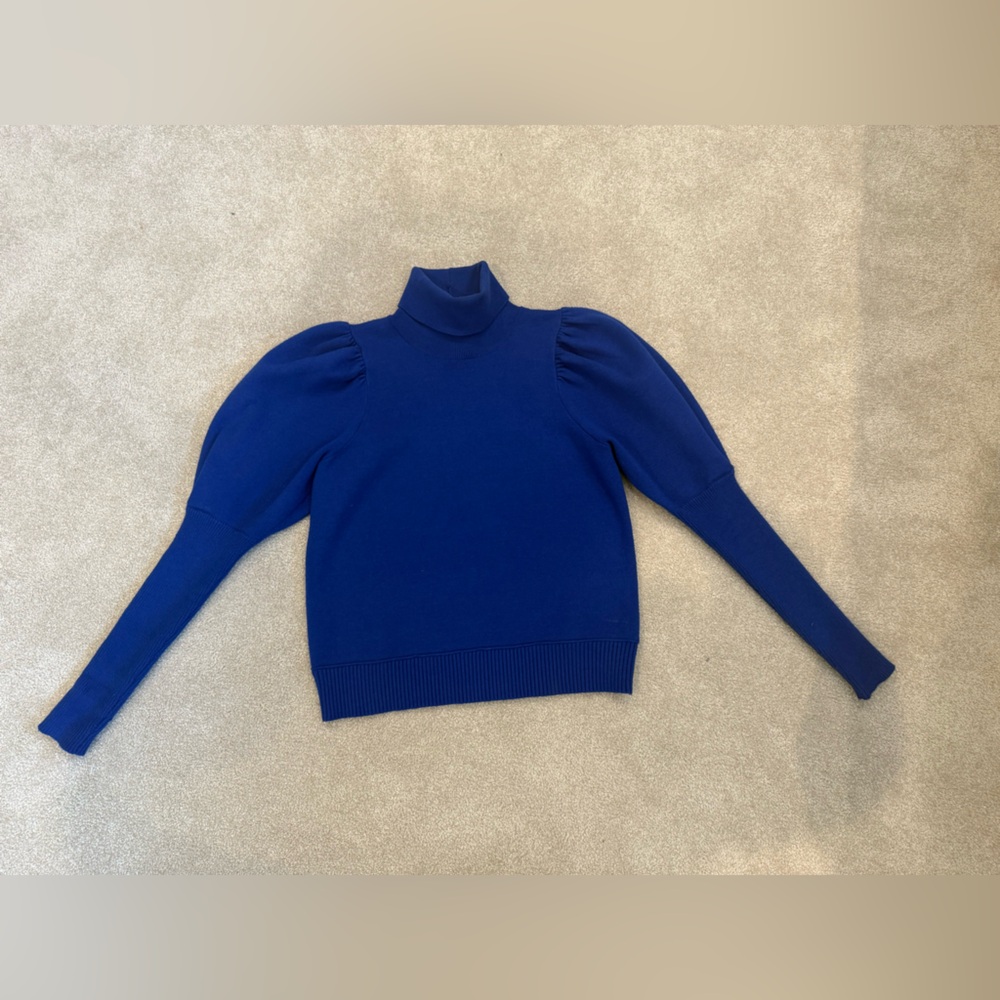 Maeve Aurora Puff Sleeve Sweater - Royal Blue L